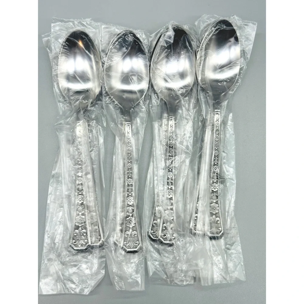 Interpur Florenz 8 Petal Flower Tablespoon Stainless Flatware Korea Lot‎ of 8